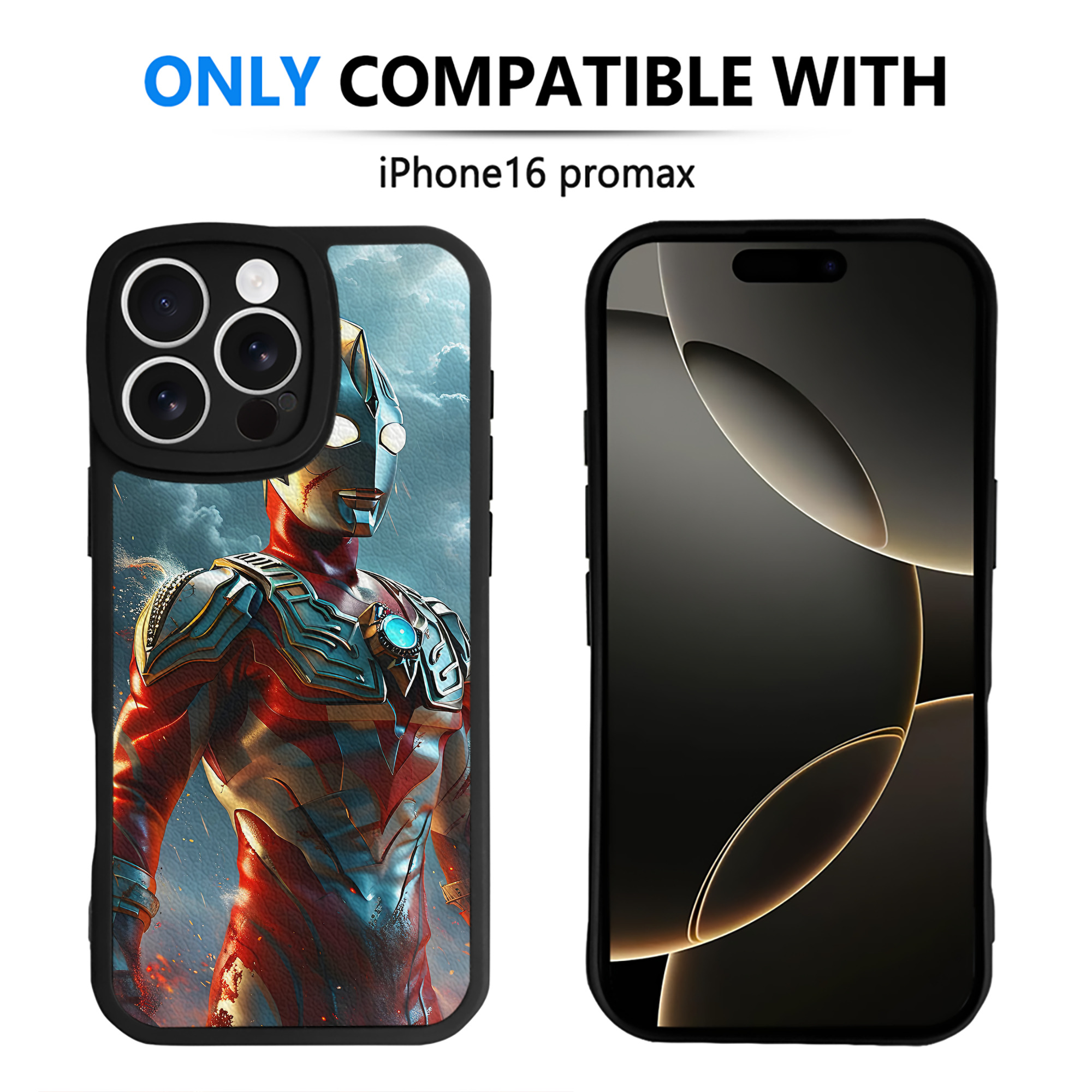 （画像用） ウルトラマン Ultraman 【iPhone 16シリーズ対応】シリコンスマホケース（レザー調） 材質：シリコン